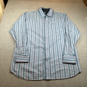 Vintage ENYCE Striped Button‎ Up Dress Shirt Y2K Hip Hop Streetwear French Cuffs